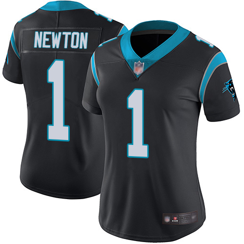 Carolina Panthers Limited Black Women Cam Newton Home Jersey NFL Football #1 Vapor Untouchable->youth nfl jersey->Youth Jersey